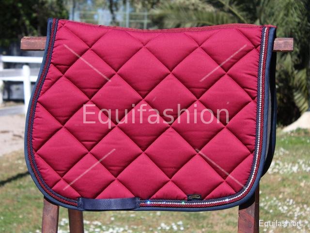 Sottosella bordeaux con doppia treccia bordeaux e blu e strass - Clicca l'immagine per chiudere
