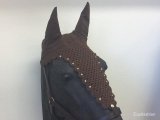 Cuffia lunga cavallo marrone con lacci e brillantini strass