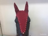Cap burgundy horse with laces and crystal stones