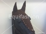 Cuffia lunga cavallo marrone con lacci e brillantini strass