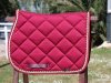 Sottosella cavallo bordeaux con doppia treccia, oro/bordeaux