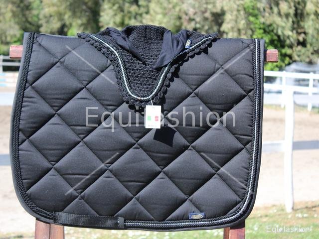 Sottosella nero con doppia treccia e strass - Clicca l'immagine per chiudere