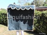 Tenda box cavallo nera bordo decorato