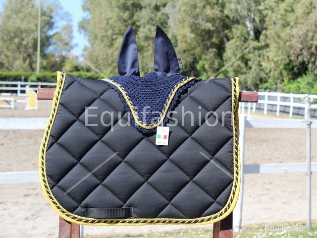 Saddle black with gold edging - Click Image to Close