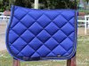 Horse underseat electric blue with double braid and strass