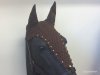 Cuffia lunga cavallo marrone con lacci e brillantini strass