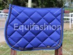 Sottosella blu elettrico con doppia treccia e strass