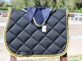 Saddle black with gold edging