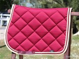 Sottosella cavallo bordeaux con doppia treccia, oro/bordeaux