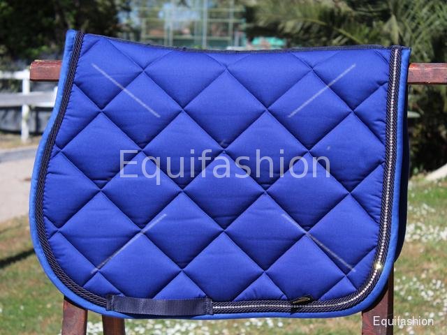 Underseat electric blue with double braid and strass - Click Image to Close