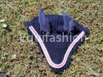 Cuffia cavallo blu con rifinitura in strass
