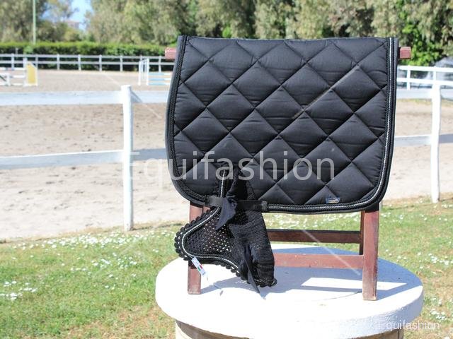 Sottosella nero con doppia treccia e strass - Clicca l'immagine per chiudere
