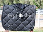 Sottosella nero con doppia treccia e strass