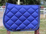 Horse underseat electric blue with double braid and strass