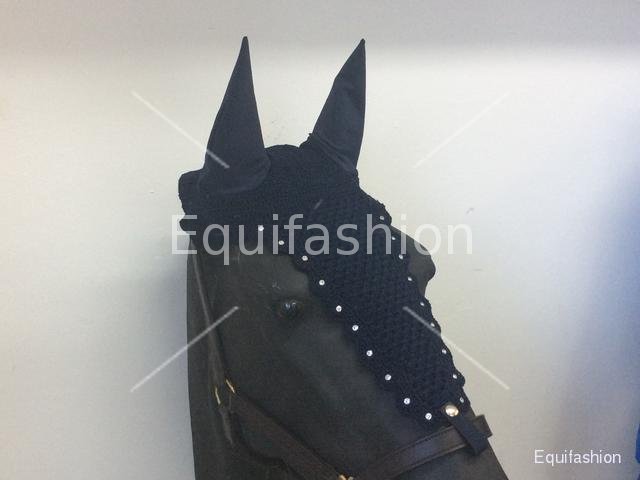 Cuffia per cavallo lunga fatta a mano con strass - Clicca l'immagine per chiudere