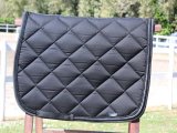 Sottosella nero con doppia treccia e strass